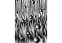 Флізелінові фотошпалери на стіну 206x275 см 3Д Чорно-білі сфери та хвилі (2486VEA)+клей - вид 1 мініатюра