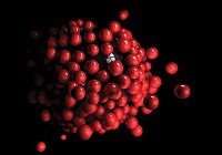 Флизелиновые 3д фотообои геометрия 312x219 см Группа красных блестящих шаров (2506VEXXL)+клей