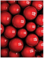 Флизелиновые фотообои в спальню 206x275 см 3Д Красные блестящие шары (2507VEA)+клей