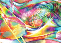 Популярные флизелиновые фотообои космос 312x219 см Красочная абстрактная вселенная (2514VEXXL)+клей