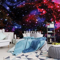 Флизелиновые фотообои космос для комнаты 368x254 см Красочная Вселенная - звездное небо (2515V8)+клей