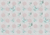 Красивые флизелиновые фотообои на кухню 254x184 см Бабочки и цветы (2550V4)+клей