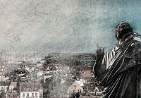 Готовые флизелиновые фотообои 416x254 см Нарисованный город на стене (2560VEXXXL)+клей