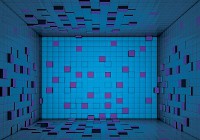 З д флизелиновые фотообои квадраты 254x184 см Комната из синих кубиков (2580V4)+клей