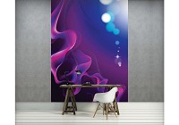 Флизелиновые фотообои 206x275 см Фиолетовые абстрактные волны (2587VEA)+клей