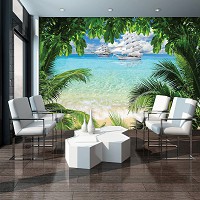 Природа 3д флизелиновые фотообои 312x219 см Корабль в бирюзовом океане (2598VEXXL)+клей