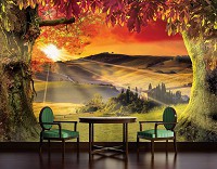 Флизелиновые фотообои 254x184 см Пейзаж Тосканы на закате (2599V4)+клей