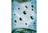 Флизелиновые фотообои фото 184x254 см Зеленые шары на синем фоне (2603V4A)+клей - вид 1 миниатюра