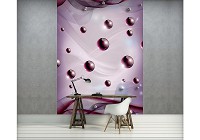 Флизелиновые фотообои 184x254 см Розовые шары на розовом фоне (2604V4A)+клей