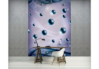 Популярные флизелиновые фотообои 206x275 см Синие шары на светлом фоне (2605VEA)+клей