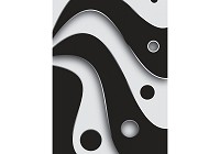 Популярные флизелиновые 3д фотообои 184x254 см Черно-белые круги и волны (2612V4A)+клей - вид 1 миниатюра