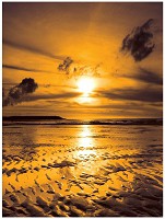 Флізелінові фотошпалери для вітальні фото 206x275 см Жовтий захід сонця на морі (261VEA)+клей - вид 1 мініатюра