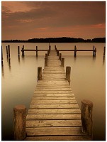 Флизелиновые фотообои мосты в интерьере 184x254 см 3D Длинный деревянный пирс в коричневом цвете (2654V4A)+клей