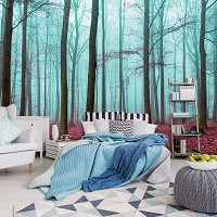 Флизелиновые 3д фотообои 416x254 см Осенний лес в тумане (2657VEXXXL)+клей