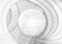 Красивые флизелиновые фотообои на кухню 254x184 см Шар из белых деревянных досок (2684V4)+клей