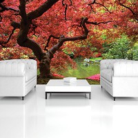 Зд флизелиновые фотообои в зал 416x254 см Красное дерево в парке (270VEXXXL)+клей - вид 8 миниатюра