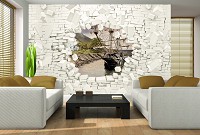 Флізелінові фотошпалери у дитячу спальню 416x254 см Піратський корабель та 3D Цегляна стіна (2723VEXXXL)+клей - вид 5 мініатюра