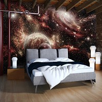 Флизелиновые 3д фотообои в виде космоса 368x254 см Светящаяся вселенная (2733V8)+клей
