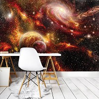 Флизелиновые 3д фотообои на тему космос 312x219 см Красочная Вселенная (2734VEXXL)+клей