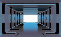 Флизелиновые фотообои на стену 254x184 см Синий 3D-туннель (2799V4)+клей