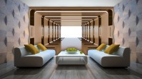 Абстракция флизелиновые фотообои 312x219 см Коричневый 3D туннель (2800VEXXL)+клей