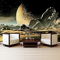 Фантастичні флізелінові фотошпалери 3Д дитячі для хлопчика 312x219 см Космічний корабель на планеті (2806VEXXL)+клей - вид 6 мініатюра