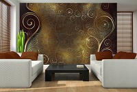 Фотообои флизелиновые 368x254 см Кожа и золото (2830V8)+клей