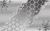 Флизелиновые фотообои в коридор 368x254 см Серые узоры и цветы (2851V8)+клей - вид 1 миниатюра