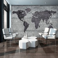Флізелінові фотошпалери сірі 416x254 см Карта світу на бетоні (2854VEXXXL)+клей - вид 6 мініатюра