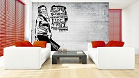 Флизелиновые фотообои с девушками граффити кирпичи 368x254 см Бэнкси Если вы хотите достичь величия 2899V8+клей