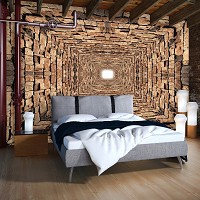 3d флизелиновые фотообои коричневые стиль лофт 312x219 см Туннель с камнями (2907VEXXL)+клей - вид 6 миниатюра