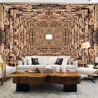 3d флизелиновые фотообои коричневые стиль лофт 312x219 см Туннель с камнями (2907VEXXL)+клей - вид 7 миниатюра