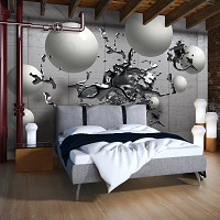 Зд флізелінові фотошпалери 368x254 см Сіра геометрична абстракція (2947V8)+клей - вид 8 мініатюра