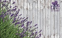 Флизелиновые фотообои цветы 254x184 см Лаванда на старых досках (2963V4)+клей