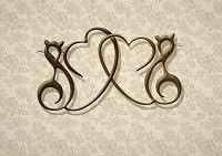 Флізелінові фотошпалери 254x184 см Абстрактні сердечка і кішечки (2969V4)+клей