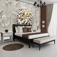 Флизелиновые фотообои 3д 254x184 см Желтый шар и белая кирпичная стена (3007V4)+клей