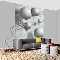 З д флизелиновые фотообои 184x254 см серые шары (3014V4A)+клей