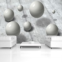 3d флизелиновые фотообои 416x254 см серые шары (3014VEXXXL)+клей