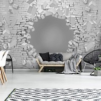3d флизелиновые фотообои 312x219 см взрыв кирпичной стены (3021VEXXL)+клей