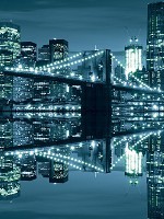 Флізелінові фотошпалери місто 206x275 см Нью-Йорк та Бруклінський міст (3023VEA)+клей