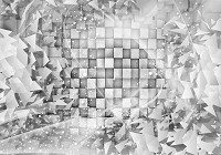 Клетка флизелиновые 3д фотообои 416x254 см Серая геометрическая абстракция (3028VEXXXL)+клей - вид 1 миниатюра