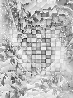 Флизелиновые 3д фотообои в клетку 206x275 см Серая геометрическая абстракция (3028VEA)+клей