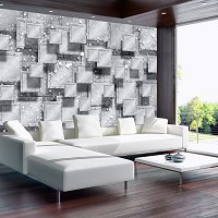 Флизелиновые 3д фотообои на стену 368x254 см Серая квадратная абстракция (3029V8)+клей - вид 6 миниатюра