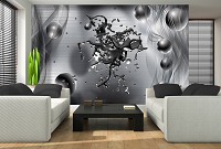 Флизелиновые 3д фотообои на кухню 416x254 см Стальная абстракция (3031VEXXXL)+клей