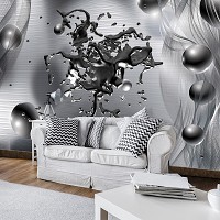 Флізелінові 3д фотошпалери на стіну 312x219 см Сталева абстракція (3031VEXXL)+клей - вид 7 мініатюра