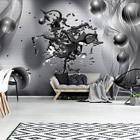 Флизелиновые 3д фотообои на стену 312x219 см Стальная абстракция (3031VEXXL)+клей