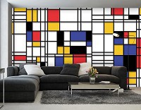 Флизелиновые фотообои Геометрия Прямоугольники Клетка 416x254 см Красочная абстракция (3039VEXXXL)+клей