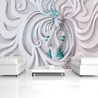 3д Барельєф флізелінові фотошпалери 416x254 см Скульптура дівчини з бірюзовими прикрасами (3045VEXXXL)+клей - вид 7 мініатюра