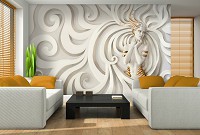 Флизелиновые фотообои на стену 3д Барельеф 416x254 см Скульптура женщины с золотыми украшениями (3046VEXXXL)+клей