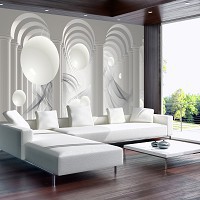 Флизелиновые фотообои 3 д фото коридор тоннель 312x219 см Арки из колонн и белые шары (3049VEXXL)+клей - вид 8 миниатюра